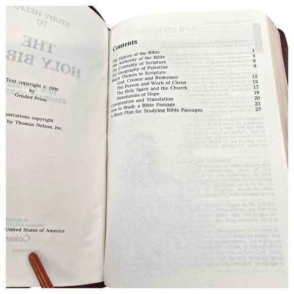 Red Holy Bible New Revised Standard Version Red Letter Cokesbury w/ Study Helps - Picture 12 of 16